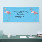Flamingo vogel cartoon illustratie spandoek (Beurs)