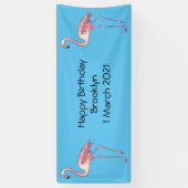 Flamingo vogel cartoon illustratie spandoek (Verticaal)