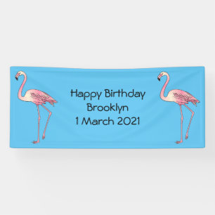 Flamingo vogel cartoon illustratie spandoek