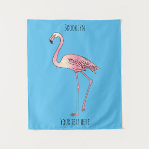 Flamingo vogel cartoon illustratie  wandkleed
