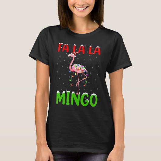 Flamingo Vogel Fa La Mingo Flamingo Kerst T-shirt (Voorkant)