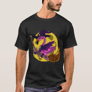 Flamingo Vogel Heks Halloween T-shirt