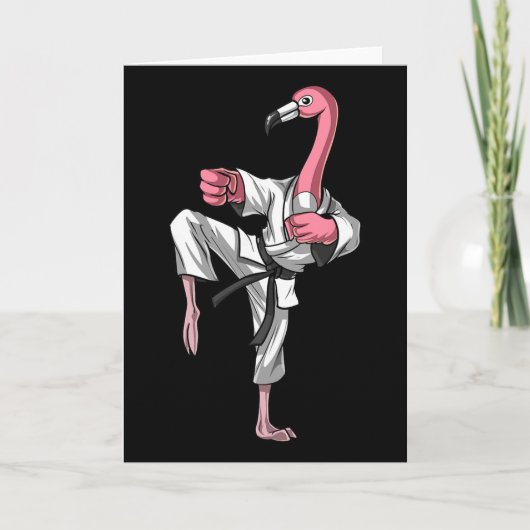 Flamingo Vogel Karate Kickboksen Kung Fu Ninja Mar Kaart (Voorkant)