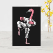 Flamingo Vogel Karate Kickboksen Kung Fu Ninja Mar Kaart (Gele Bloem)
