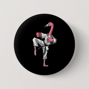 Flamingo Vogel Karate Kickboksen Kung Fu Ninja Mar Ronde Button 5,7 Cm