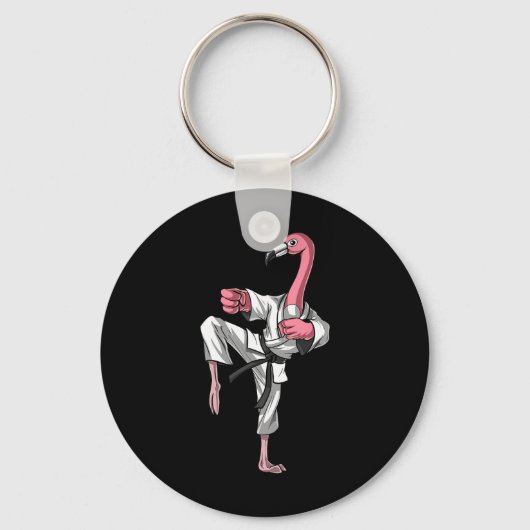 Flamingo Vogel Karate Kickboksen Kung Fu Ninja Mar Sleutelhanger (Voorkant)