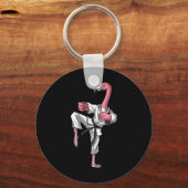 Flamingo Vogel Karate Kickboksen Kung Fu Ninja Mar Sleutelhanger (Voorkant)
