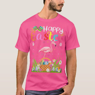 Flamingo Vogel Konijn Ei Jagen Grappige Flamingo H T-shirt