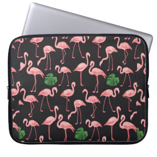 flamingo vogel met monstera palmbladeren patroon. laptop sleeve