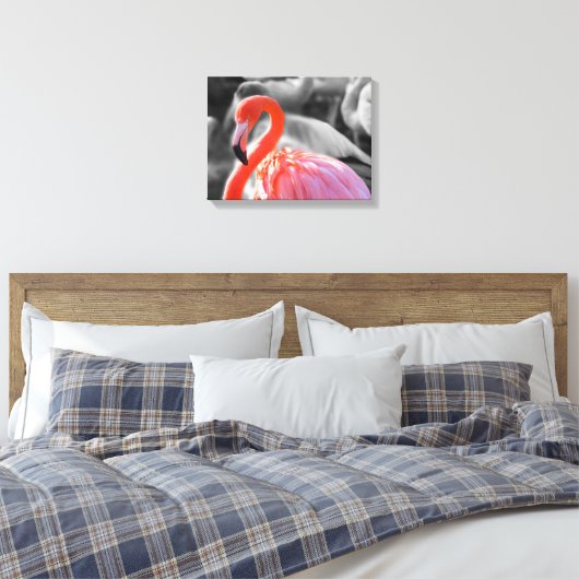 Flamingo Vogelfotografie Canvas Afdruk (Insitu (Slaapkamer))