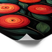 Flamingo Vogelmeer Zonsondergang Kleurrijke Bloeme Poster (Hoek)