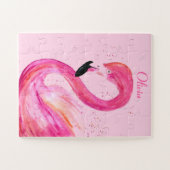 Flamingo Vogelroze Natuur Tropical Beach Summer Legpuzzel (Horizontaal)