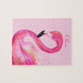 Flamingo Vogelroze Natuur Tropical Beach Summer Legpuzzel (Horizontaal)