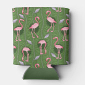 Flamingo Vogels 20s Deco Fern Pattern Summer Custo Blikjeskoeler (Achterkant)