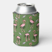 Flamingo Vogels 20s Deco Fern Pattern Summer Custo Blikjeskoeler (Blikje Achterkant)