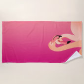 Flamingo Vogels Liefde, Flamingo Art Strandlaken (Voorkant)