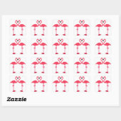 flamingo-vogels-liefde vierkante sticker (Vel)