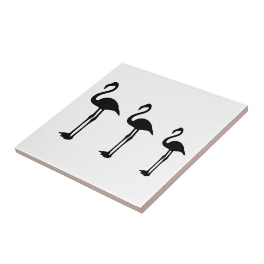 Flamingo Vogels met een minimumfrequentie Tegeltje (Zijkant)