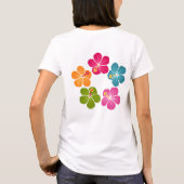 Flamingo Vogels met Hibiscus Flowers T-shirt (Achterkant)