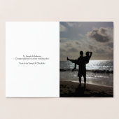 Flamingo vogels met liefde hart gepersonaliseerd folie kaarten (Binnen)