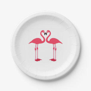 flamingo-vogels papieren bordje