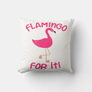 Flamingo voor het roze tropische vogelslogan kussen