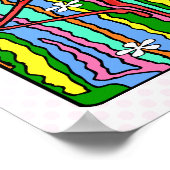 Flamingo voor ventilatorkracht poster (Hoek)