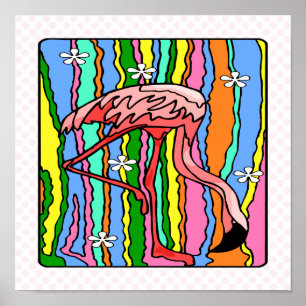 Flamingo voor ventilatorkracht poster