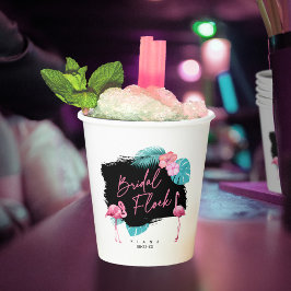 Flamingo vrijgezellenfeest Bruids troep ID930 Papieren Bekers