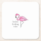 Flamingo vrijgezellenfeest bruidsmeisje kudde stam kartonnen onderzetters (Voorkant)