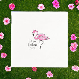 Flamingo vrijgezellenfeest bruidsmeisje kudde stam servet