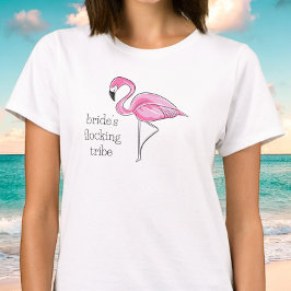 Flamingo vrijgezellenfeest bruidsmeisje kudde stam t-shirt