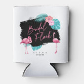 Flamingo vrijgezellenfeest Bruidsvlucht ID930 Blikjeskoeler (Voorkant)