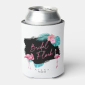 Flamingo vrijgezellenfeest Bruidszwerm ID930 Blikjeskoeler (Blikje Voorkant)