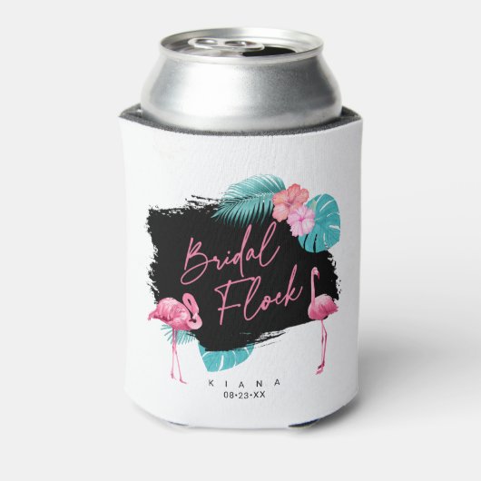 Flamingo vrijgezellenfeest Bruiloft Troep ID930 Blikjeskoeler (Blikje Achterkant)