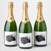 Flamingo vrijgezellenfeest Flocking Fantastisch V2 Sparkling Wijnetiket (Flessen)