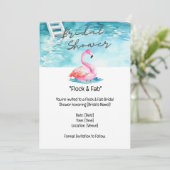 Flamingo Vrijgezellenfeest Pool Party Kaart (Staand voorkant)