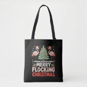 Flamingo Vrolijk Flocking Kerstmis Grappige Kerstm Tote Bag (Voorkant)