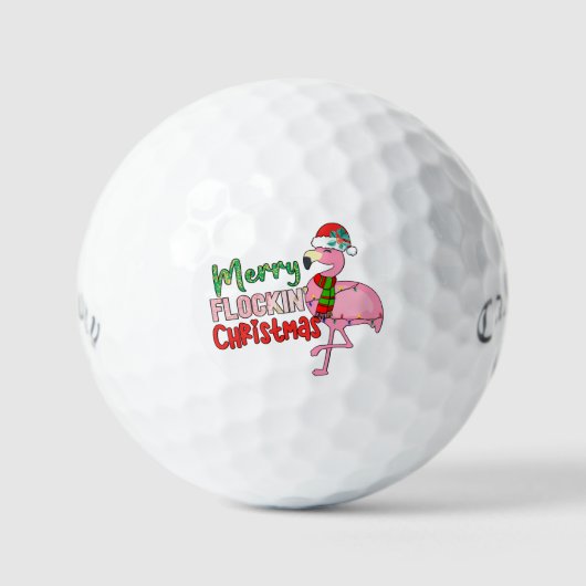 Flamingo Vrolijk Kerstfeest, Custom Design Callawa Golfballen (Voorkant)