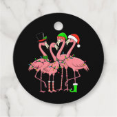 Flamingo Vrolijk Kerstfeest Grappig Flamingo Lover Bedankjes Labels (Voorkant)