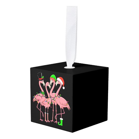 Flamingo Vrolijk Kerstfeest Grappig Flamingo Lover Decoratie (Voorkant hoekig)