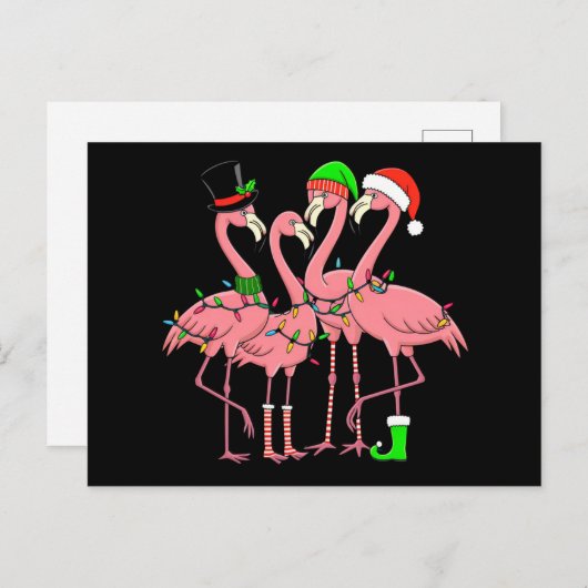 Flamingo Vrolijk Kerstfeest Grappig Flamingo Lover Feestdagenkaart (Voorkant / Achterkant)