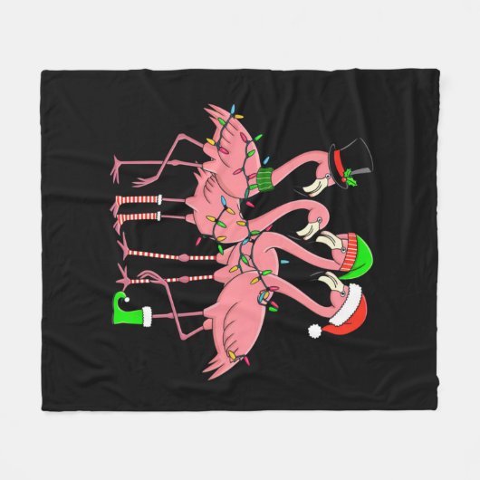 Flamingo Vrolijk Kerstfeest Grappig Flamingo Lover Fleece Deken (Voorkant (Horizontaal))