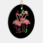 Flamingo Vrolijk Kerstfeest Grappig Flamingo Lover Keramisch Ornament (Rechts)