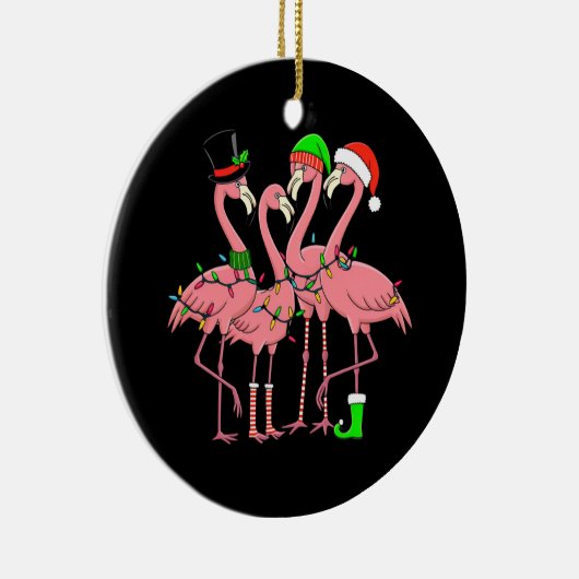 Flamingo Vrolijk Kerstfeest Grappig Flamingo Lover Keramisch Ornament (Rechts)