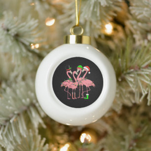 Flamingo Vrolijk Kerstfeest Grappig Flamingo Lover Keramische Bal Ornament