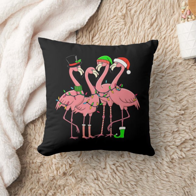 Flamingo Vrolijk Kerstfeest Grappig Flamingo Lover Kussen (Deken)