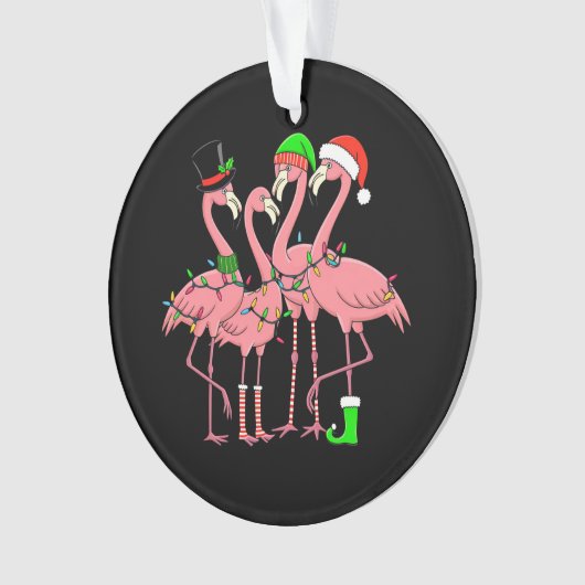 Flamingo Vrolijk Kerstfeest Grappig Flamingo Lover Ornament (voorkant)