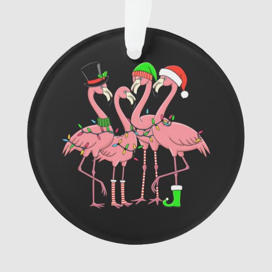 Flamingo Vrolijk Kerstfeest Grappig Flamingo Lover Ornament (voorkant)