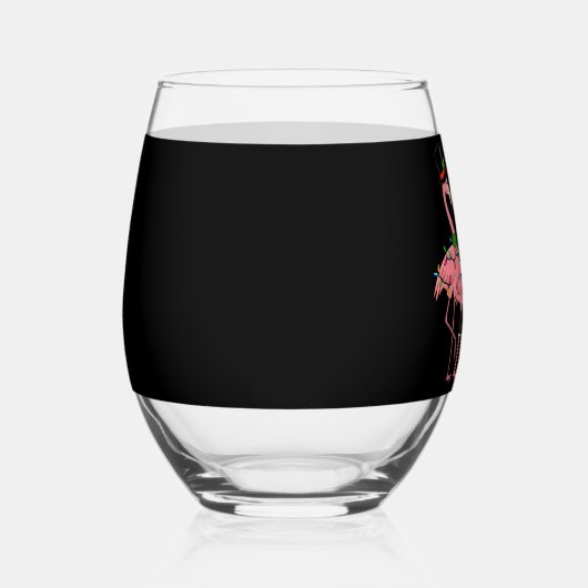 Flamingo Vrolijk Kerstfeest Grappig Flamingo Lover Wijnglas Zonder Voet (Links)